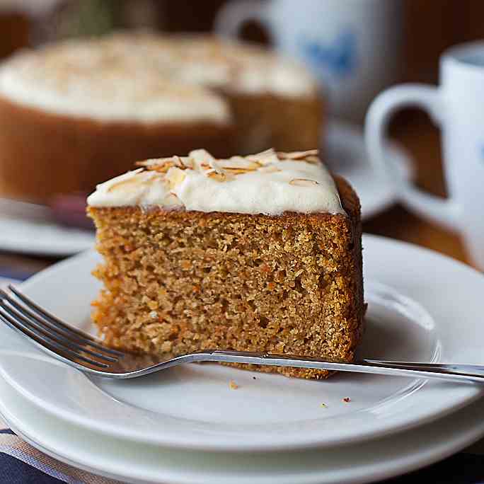 Eggless carrot cake