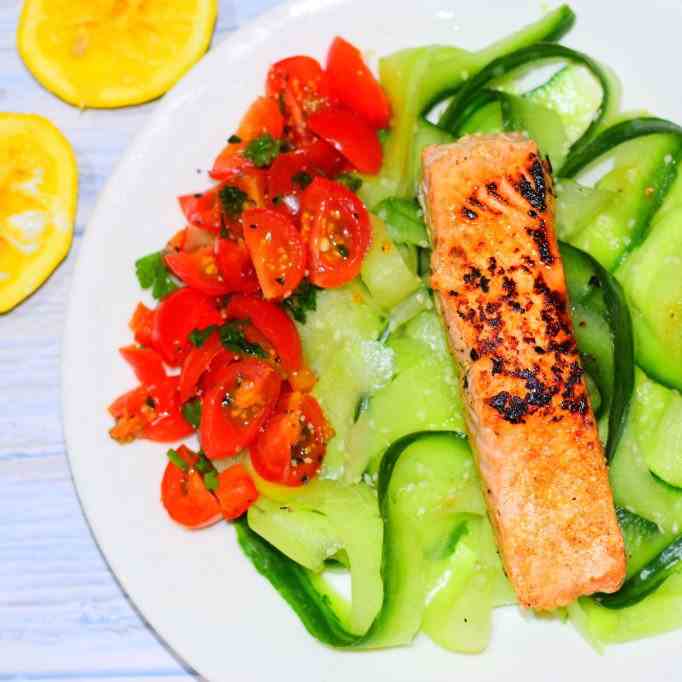 Simple Salmon - Cucumber Salad