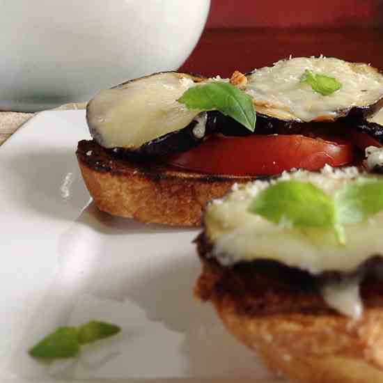 Tomato-Eggplant Tartines