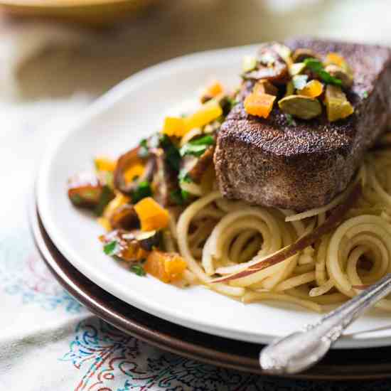 Moroccan-Style Pork with Apple Zoodles