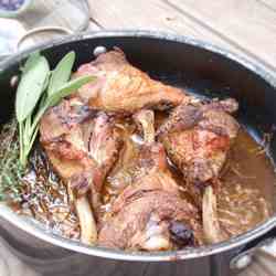 Roasted Turkey Legs with Vegetable Rice