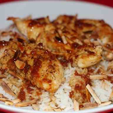 Tangerine Honey Chicken With Toasted Almon
