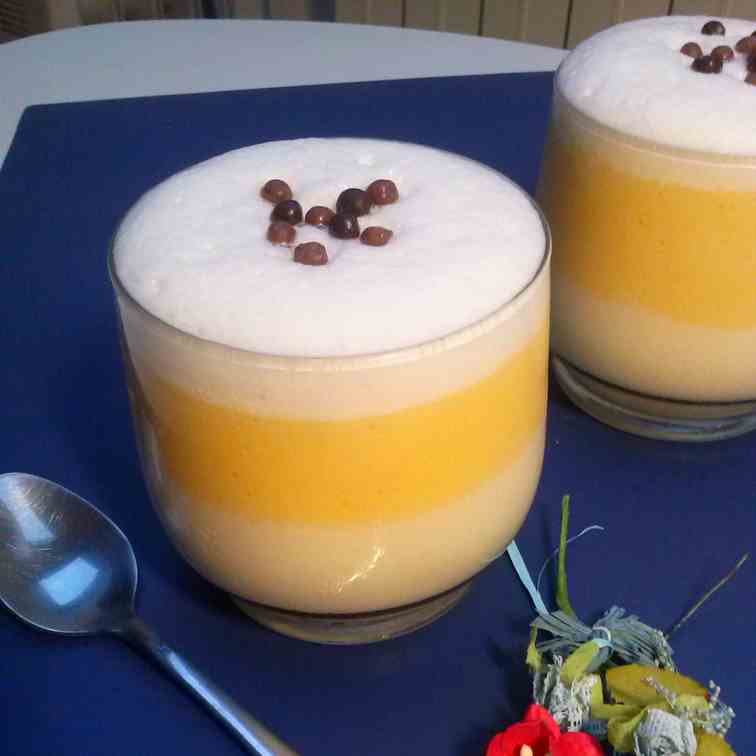 Cream pineapple and orange frothy