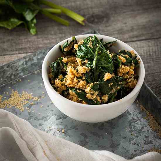 Couscous w- Spinach - Peanut Sauce