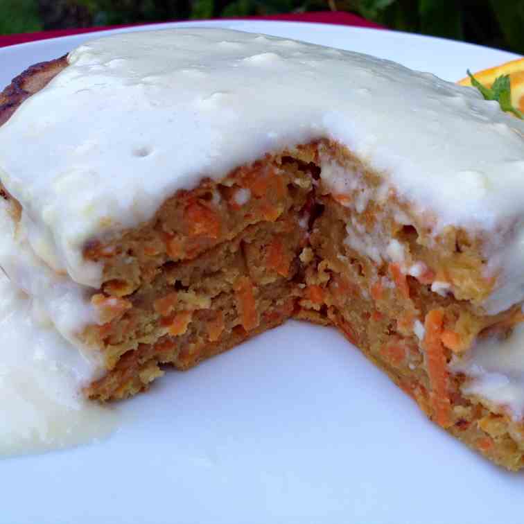 Whole Wheat Carrot Cake Pancakes with Mapl