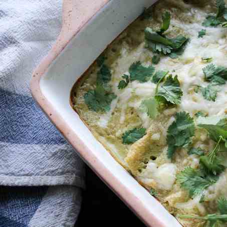 Tomatillo Sour Cream Enchiladas