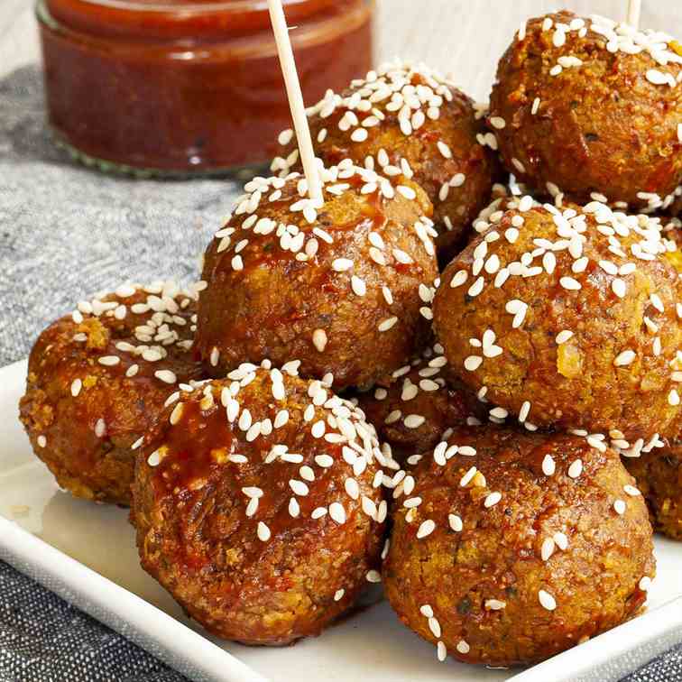 Vegan BBQ Chickpea Meatballs