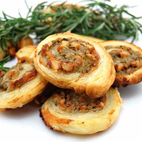 Roquefort and Walnut Puff Pastry Rolls