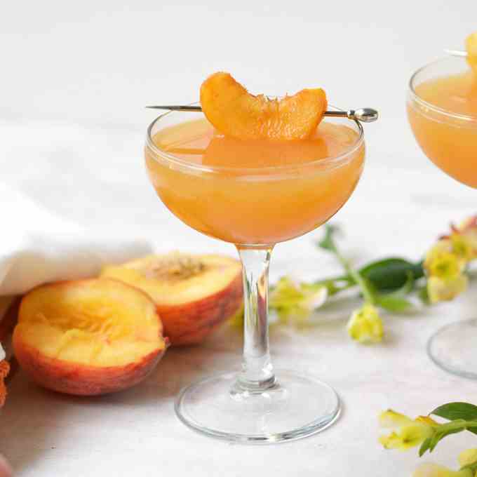 Fresh Peach Mezcal Cocktail