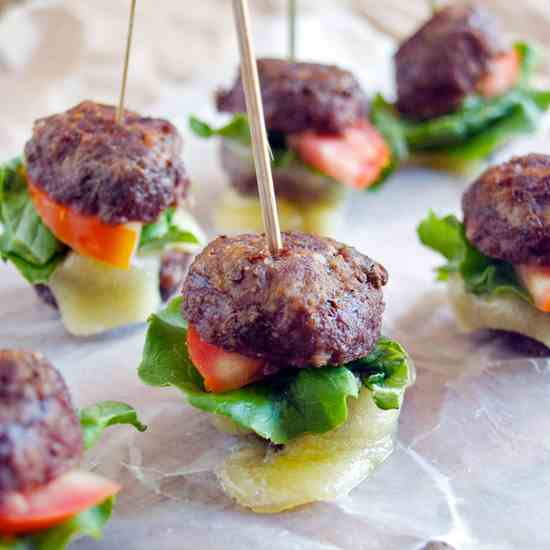 Meatball Sandwiches on a Stick