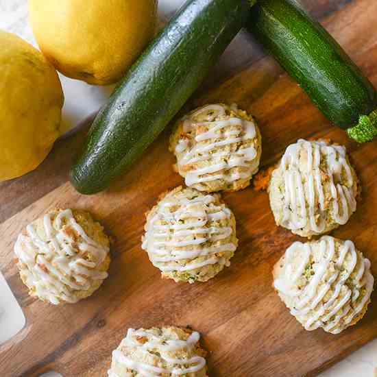 Zucchini Cookies with Lemon Glaze