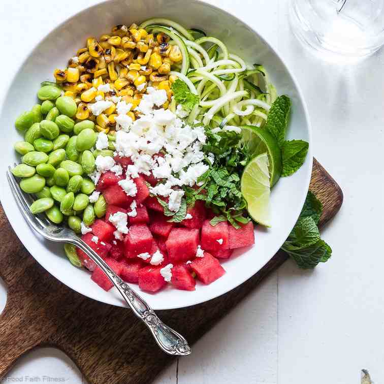 Maple Lime Watermelon Zoodle Bowl