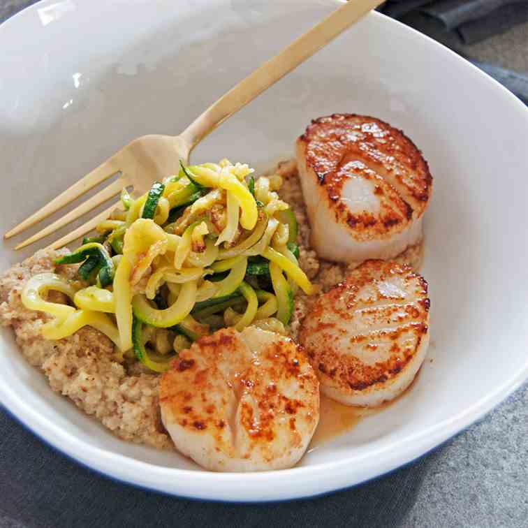 Scallops with Cauliflower Pesto