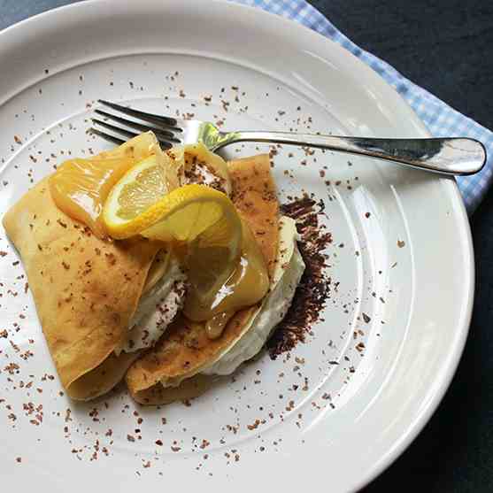 Chocolate Lemon Curd Crepe w Whipped Cream