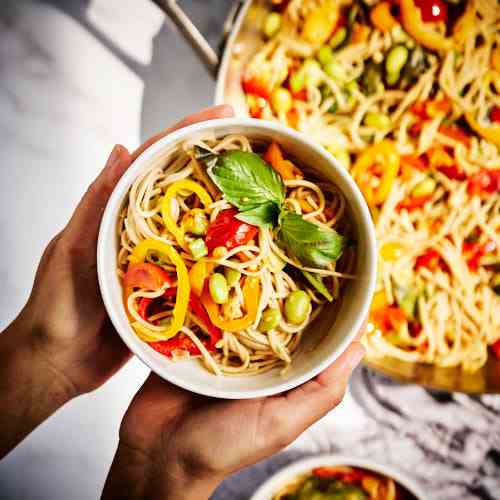 Soba Noodle Stir Fry with Edamame