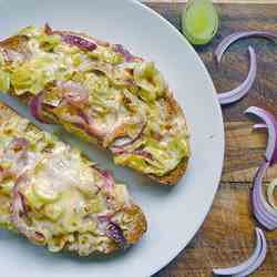 Cheesy Leek and Red Onion Toasties