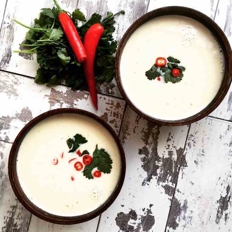 Chicken and coconut soup