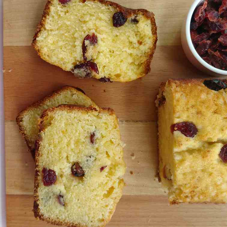 Orange and cranberry butter cake