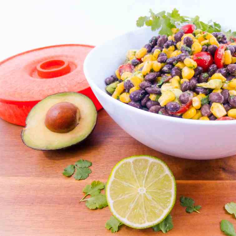 Cilantro Lime Corn Bean & Avocado Salad