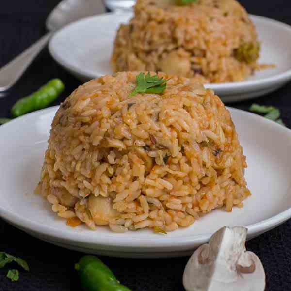 South Indian Mushroom Biriyani