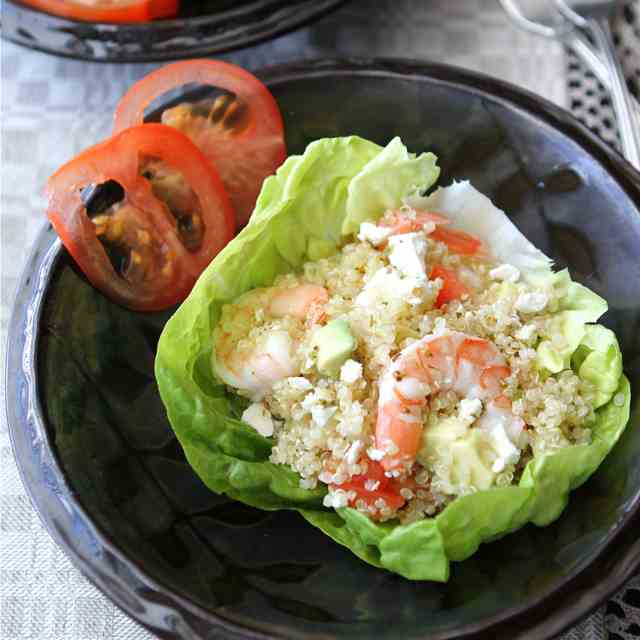 Salad Cups with Quinoa, Shrimp & Avocado