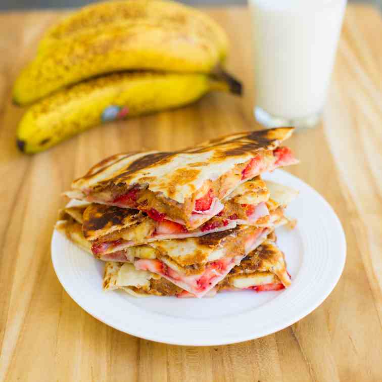 Peanut Butter Strawberry Quesadilla