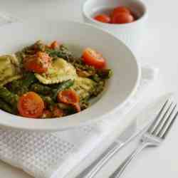 Pesto Pasta with Roasted Asparagus