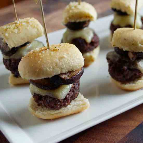 Mushroom Burgers on a Stick