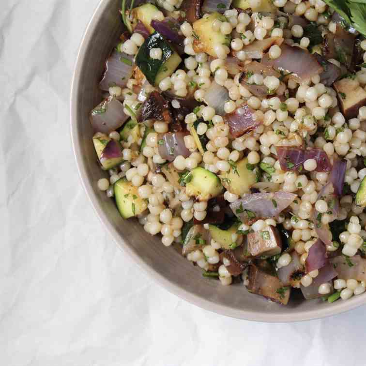 Israeli Couscous with Balsamic Portobello