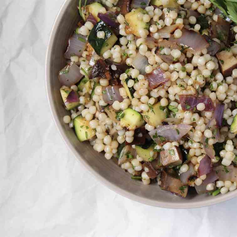 Israeli Couscous with Balsamic Portobello 