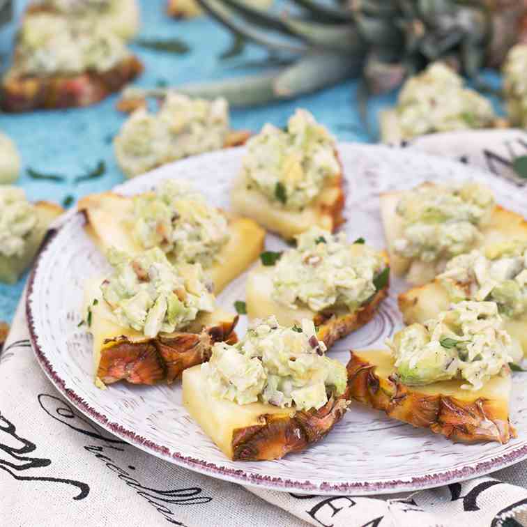 Chicken Salad on Pineapple Slices