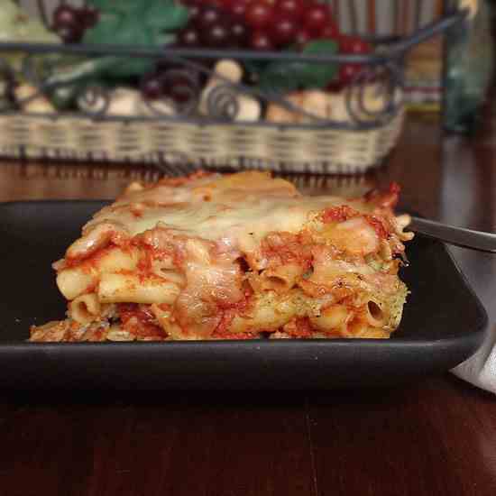 Baked Ziti with Turkey and Pesto