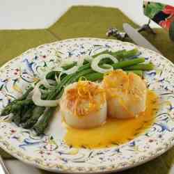 Sea Scallops with Caramel-Orange Sauce