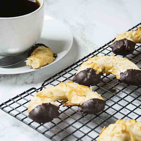 Chocolate Dipped Almond Horns
