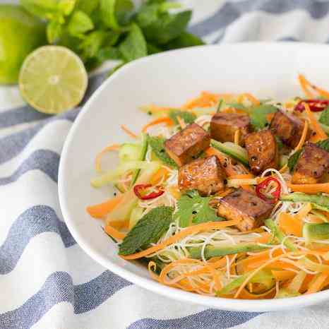 Vietnamese cold noodle salad with tofu