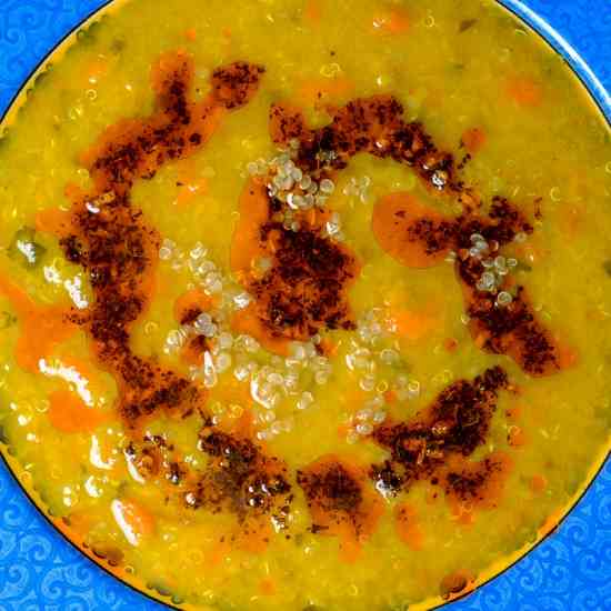 Mediterranean Red Lentil Soup with Quinoa