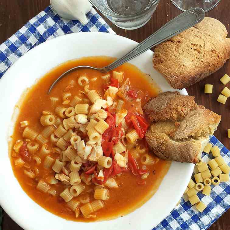 Pasta with Red scorpionfish 