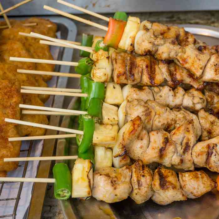 Paleo Pork - Veg Kebabs