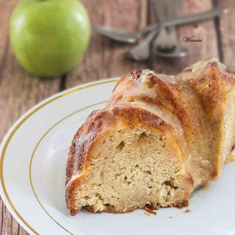 Apple Halva Bundt Cake with Caramel Glaze