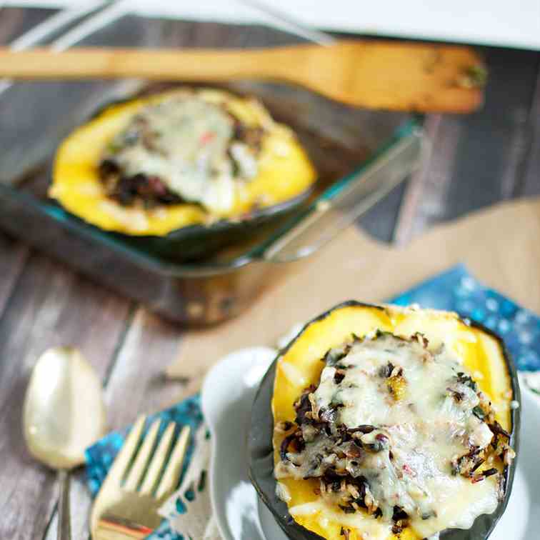 Wild Rice Stuffed Acorn Squash