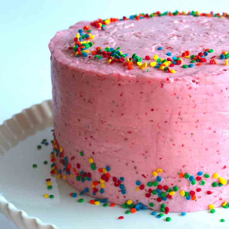 Chocolate Cake with Strawberry Buttercream