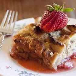 Strawberry Rhubarb Baked French Toast