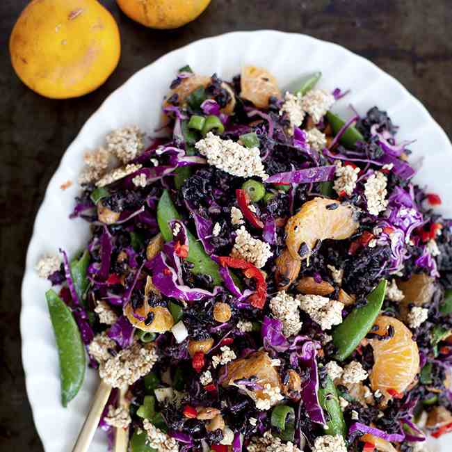 Orange and Almond Black Rice Salad