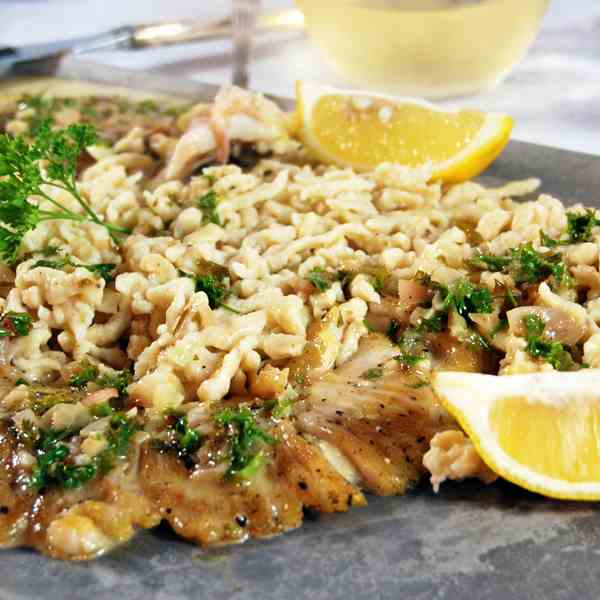 Pan Seared Skate Wing with Spaetzle