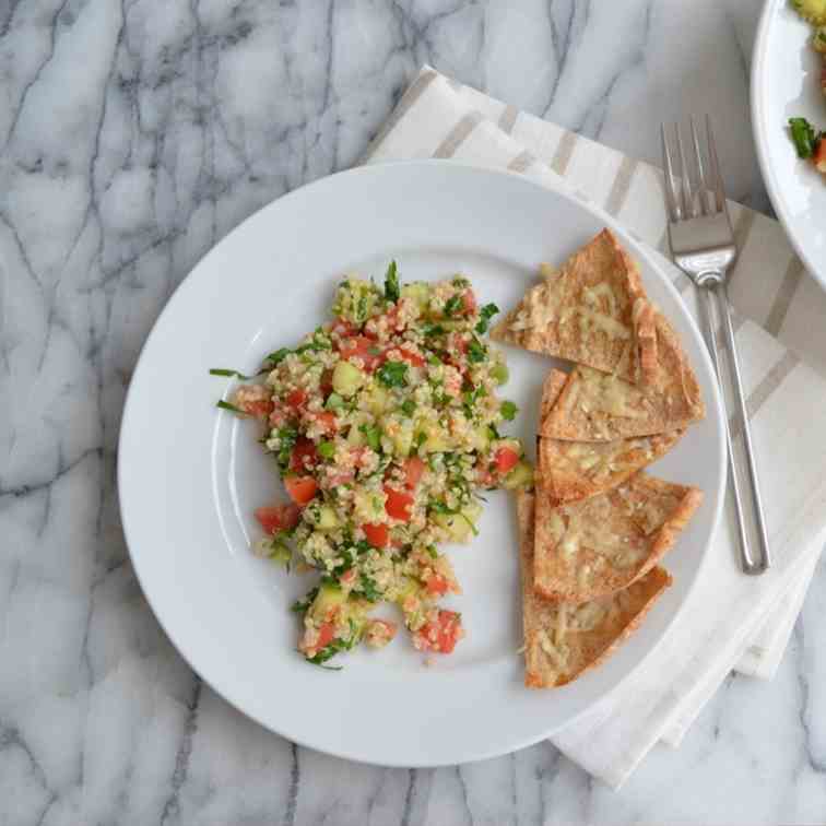 Quinoa Salad served with Pita Chips