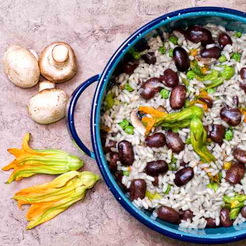 Risotto with ayocote beans