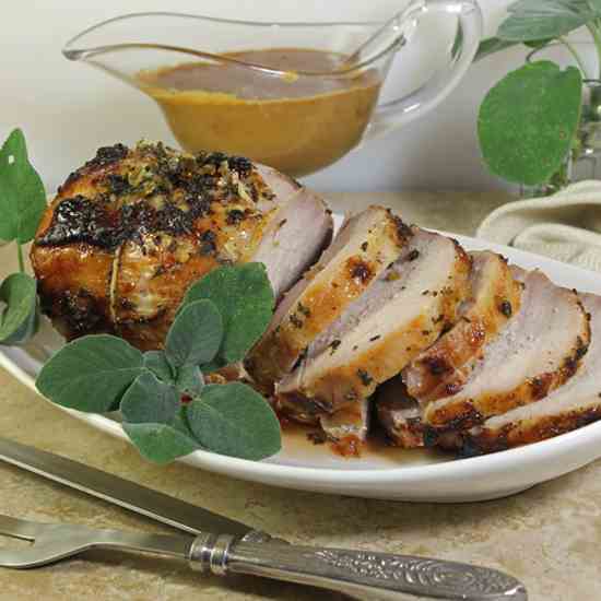 Roast Pork with Garlic Ginger Glaze