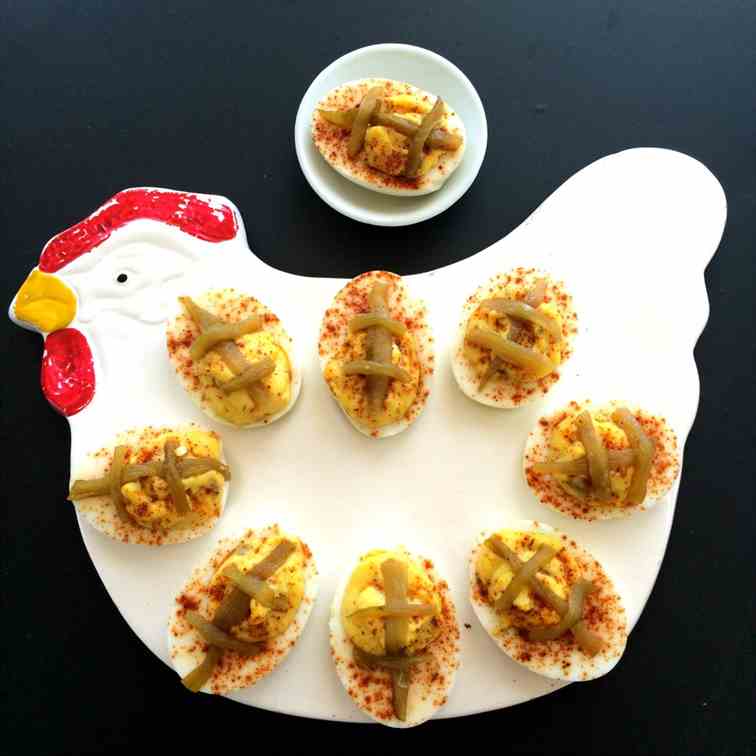 Hatch Chile Deviled Eggs