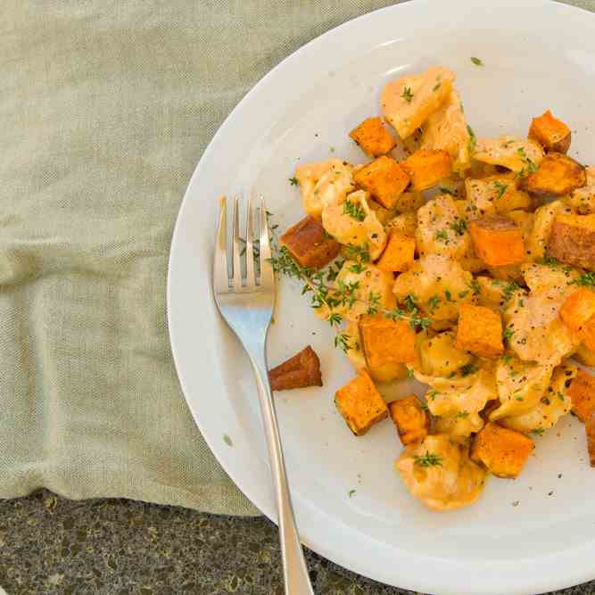 Tortellini in Pumpkin Gorgonzola Sauce