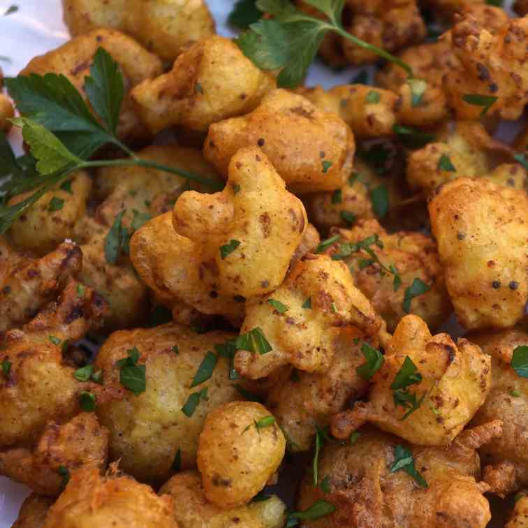 Cauliflower Fritters with Cumin - Raita